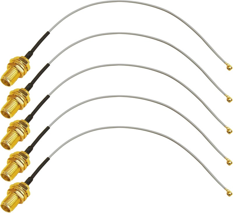 Rydocyee IPEX U.FL to SMA Female Cable 6 Inches RG178 WiFi Pigtail Coaxial Cable Connecting SMA Antenna to 4G 5G Router, Modem, MiFi Hotspot, Mini PCIE Wireless Card, WiFi Motherboard - 5 Pack - Image 1